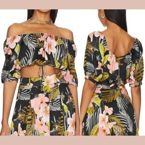 NWT Favorite Daughter [ Large ] The Anywhere With You Crop Top Hawaiian U1596